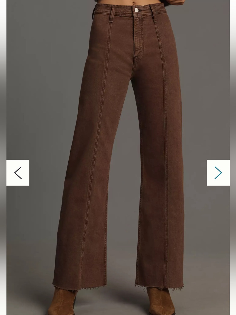 pistola Brown High-Rise Wide Leg Jeans - Picture 2 of 12